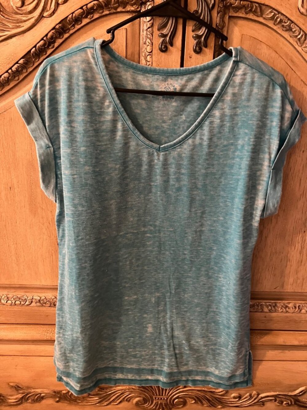 BRISAS - Sea Blue - High - Low - Burn out short sleeved Tee - Small - NWOT